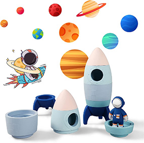 Silicone Rocket Toy Set